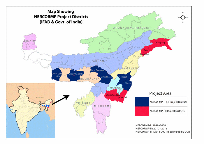 Northeast India Map